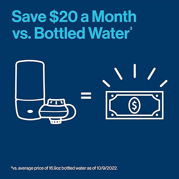 BRITA REPLACEMENT WATER FILTER FOR FAUCET MOUNT, REMOVES 99% OF LEAD, SINK FILTRATION SYSTEM, CHROME, 3 COUNT