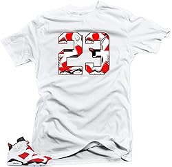 Jordan Retro 6 Carmine Match Tees - Snelos 23 White