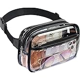 Clear Fanny Pack Stadium Approved - Packism Clear Belt Bag for Women Men Transparent Waist Bag with Adjustable Strap for Conc