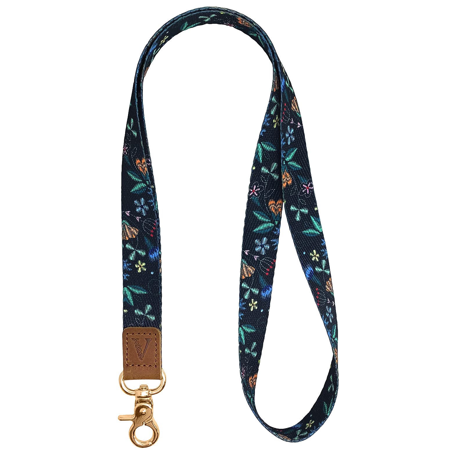 VEXMOTT Wrist Neck Lanyard Key Chain Wristlet Strap Keychain Holder with Metal Ring & Genuine Leather for Wallet Cell Phone Camera ID Badge Camera Women Men