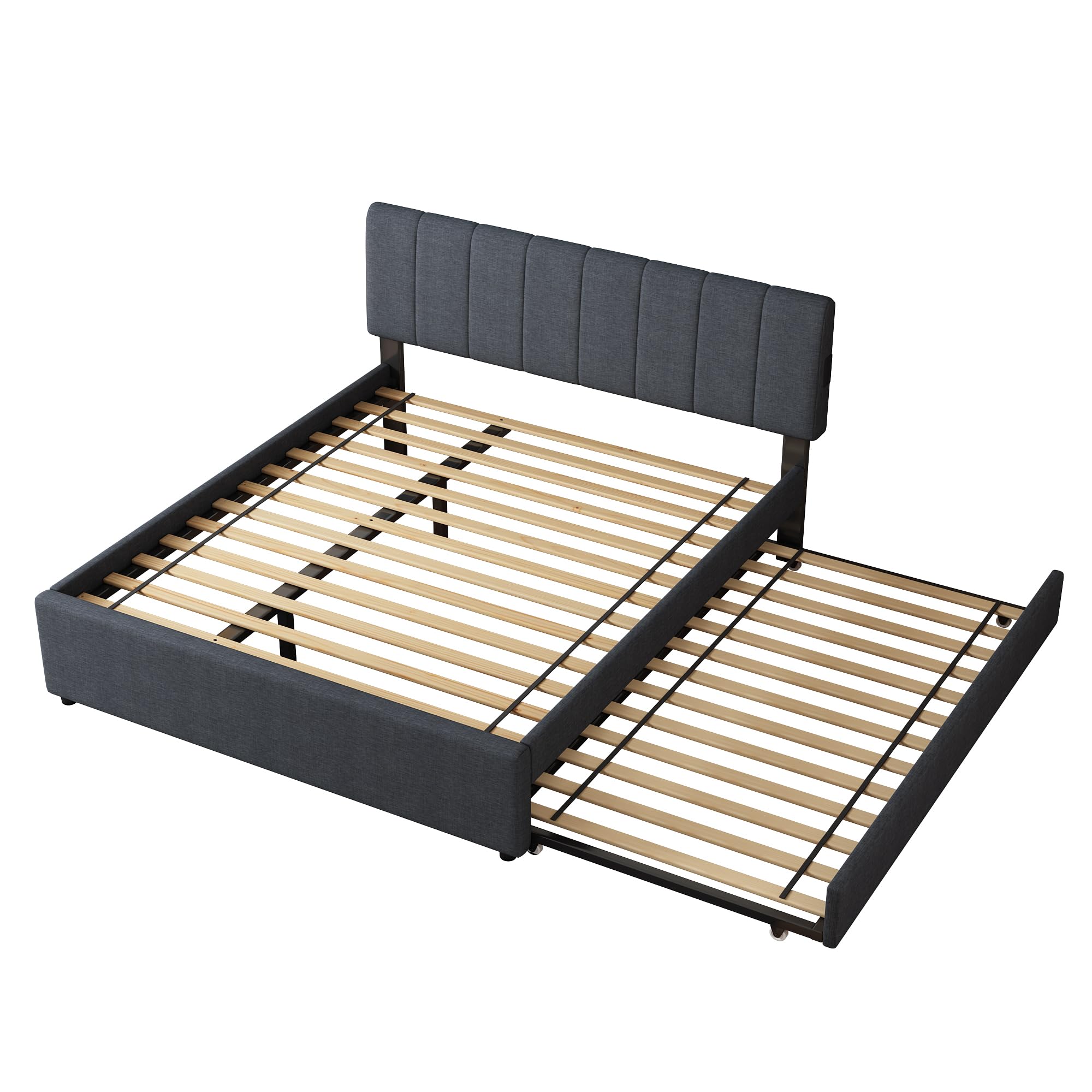 Photo 1 of ** Missing headboard ***  FAVSH QUEEN SIZE BED WITH TWIN TRUDLE