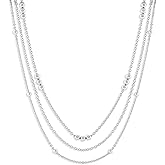 Milla Layered Necklaces for Women – 14K Gold Plated or Silver Plated Dainty Necklace Stack, Trendy Triple Chain Necklace Set