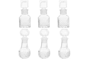 POPETPOP Wine Bottle Decanter 6Pcs Crystal Liquor Dispenser Elegant High Heels Design for Whiskey and