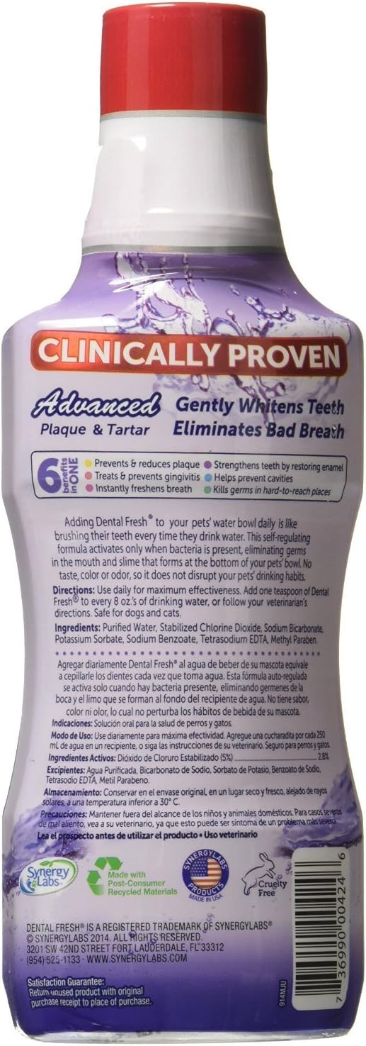 dental fresh advanced plaque & tartar water additive for dogs