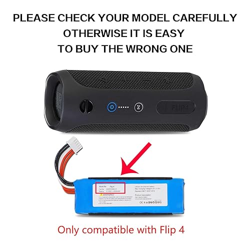 4000mAh High Capacity Replacement Battery Compatible with JBL Flip