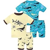 DAUGHTER QUEEN Boys Pajamas 4 Pieces Short Set 100% Cotton Sleepwear Size 18 Months-12 Years
