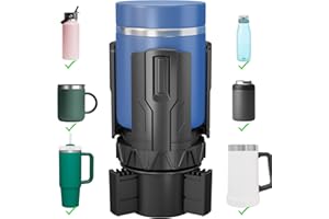 FLLIK Car Cup Holder Expander, Adjustable Cup Holder Expander for Car, for Large Yeti, Stanley, Nalgene, Owala Tumbler & Mugs. Car Holder Insert Accessories (1-Pack)