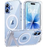 Ratcase Magnetic for iPhone 17 Case with Stand, Clear | (Screen Protector)(Compatible with MagSafe)(Military Grade Shockproof) Transparent Drop Protection Slim Phone Case,6.3"
