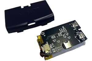 FINDING HARVEST Game Boy Advance Rechargeable Battery Mod, 1800mAh Lithium LiPo, USB-C Charging, For Original Gameboy Advance (With Black (onyx) Cover)