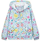 WELAKEN Girls and Toddlers' Lightweight Jacket - Hooded Printed Water-Resistant Jacket for Kids