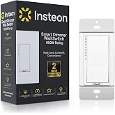 Insteon Smart Dimmer Wall Switch, 600W, Requires Neutral Wire, 2477D, White | Works With Amazon Alexa And Google Assistant, Insteon Hub Required; Handles 400W LED/CFL Or 600W Incandescent/Halogen Loads