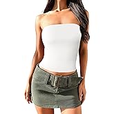 Imily Bela Womens Summer Tube Tops Strapless No Pad Clubwear Y2K Going Out Stretchy Basic Casual Cami Tops