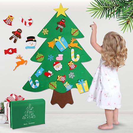 Albero Di Natale A Parete Amazon.Wostoo Albero Natale Feltro Natale Della Feltolta Di Diy Con 32 Ornamenti Staccabili Regali Di Natale Di Nuovo Anno Per La Decorazione Della Parete Del Portello Dei Bambini Amazon It Casa E Cucina