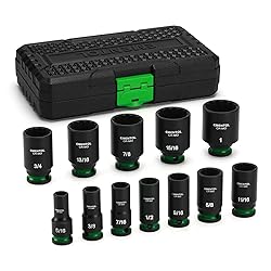 EMENTOL 3/8" Drive Impact Socket Set, Semi-Deep