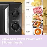 COMFEE' 19L Mini Microwave Oven Black & Mirror, 700W, Quick Defrost view 6