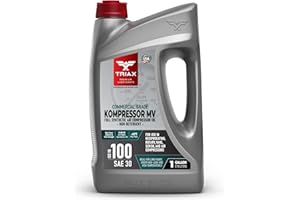 TRIAX Kompressor MV 100 SAE 30, Full Synthetic, Multi-Vis Air Compressor Oil | For Rotary, Vane, Screw, and Reciprocal | Commercial Grade | High Temp | Non-Detergent (1 Gallon)