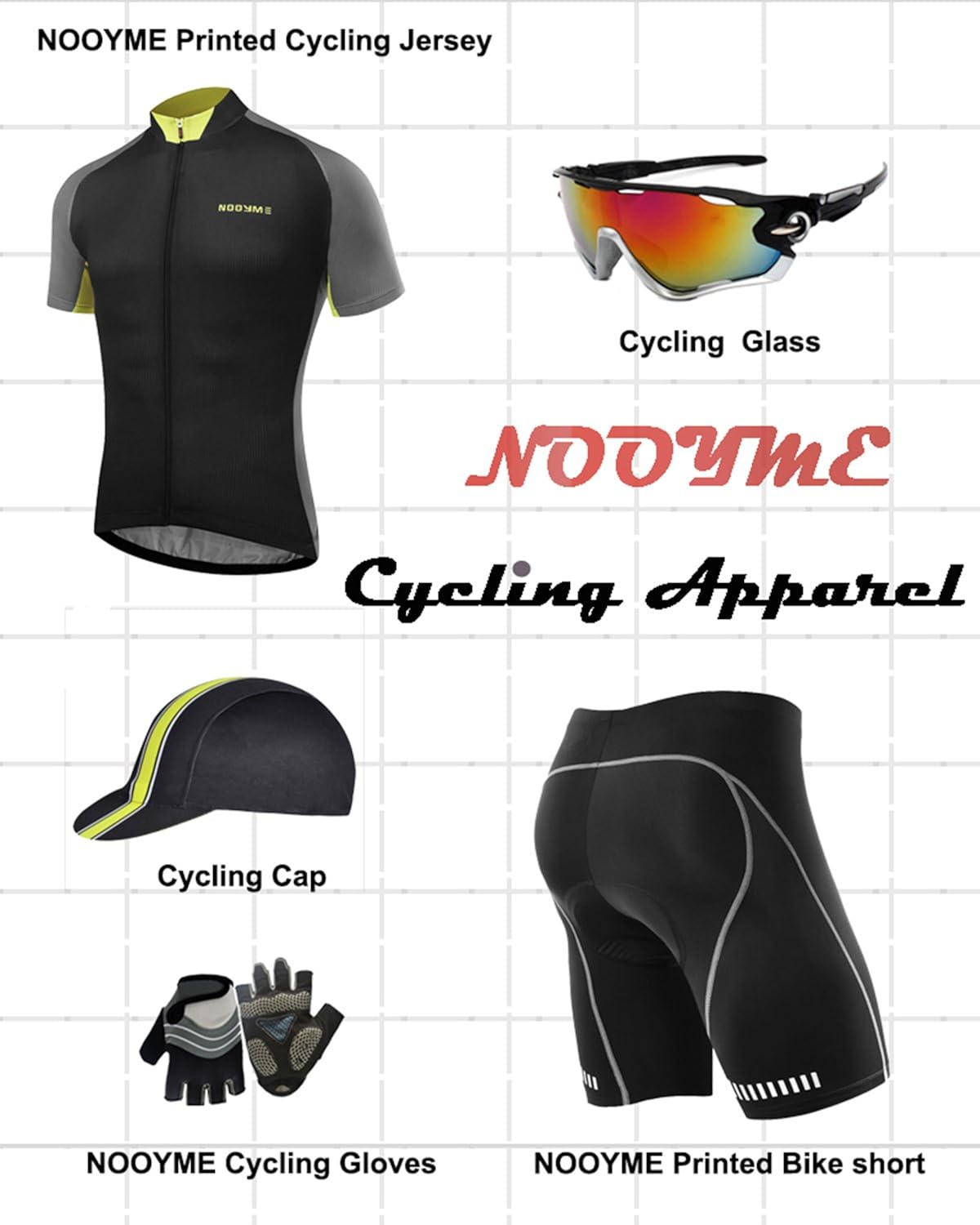 NOOYME Men's Cycling Shorts 3D Gel Padded Bicycle Riding Men's Bike Shorts : Clothing
