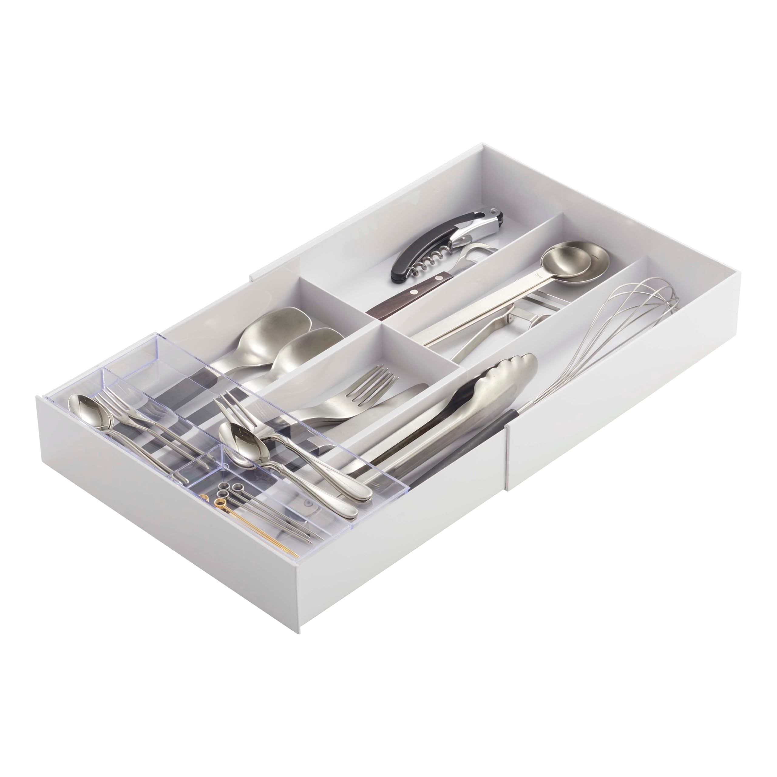 TOWER EXTENDABLE CUTLERY TRAY WITH SLIDE WH, bianco