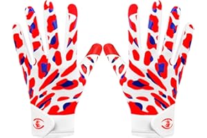 DUFFOBAN Kids Football Gloves, Youth Football Receiver Gloves Excellent Grip with Sticky Silicone, Anti-Slip Elastic Breathable, Best Gift for Boys Girls