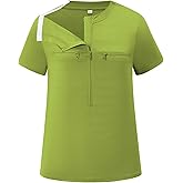 HORSSLE Women Chemo Shirts for Port Access 2-Side Snap Shoulder Surgery & Dialysis Recovery Shirts, Lightweight & Breathable