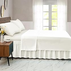 FreshCulture Queen Bed Skirt, Elastic Wrap Around