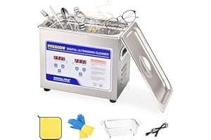 PNKKODW Professional Ultrasonic Cleaner 3.2L Lab Sonic Cleaner Ultrasonic Parts Cleaner with Digital Timer and Heater for Jewelry Rings Diamond Watch Glasses Small Dental Instrument
