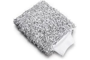 Blackline Microfiber Automotive Wash Mitt -Premium Scratch Free Wash Mitt for Car Cleaning|Car Detailing Accessory Works with Bucket, Car Shampoo, or Foam Cannon | 70%/30% Microfiber Blend, 9"x11"
