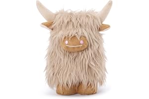 Upltowtme Highland Cow Gnomes Birthday Decorations Gifts Cream Scottish Tomte Spring Decor Farmhouse Nordic Dwarf Home Calf Gnome Gift for Her Set of 1