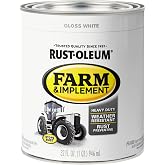 Rust-Oleum Farm &amp; Implement Gloss White Paint | Tractor And Implement Coating, Equipment Restoration, Rust Prevention, Durable Outdoor Finish, Quart