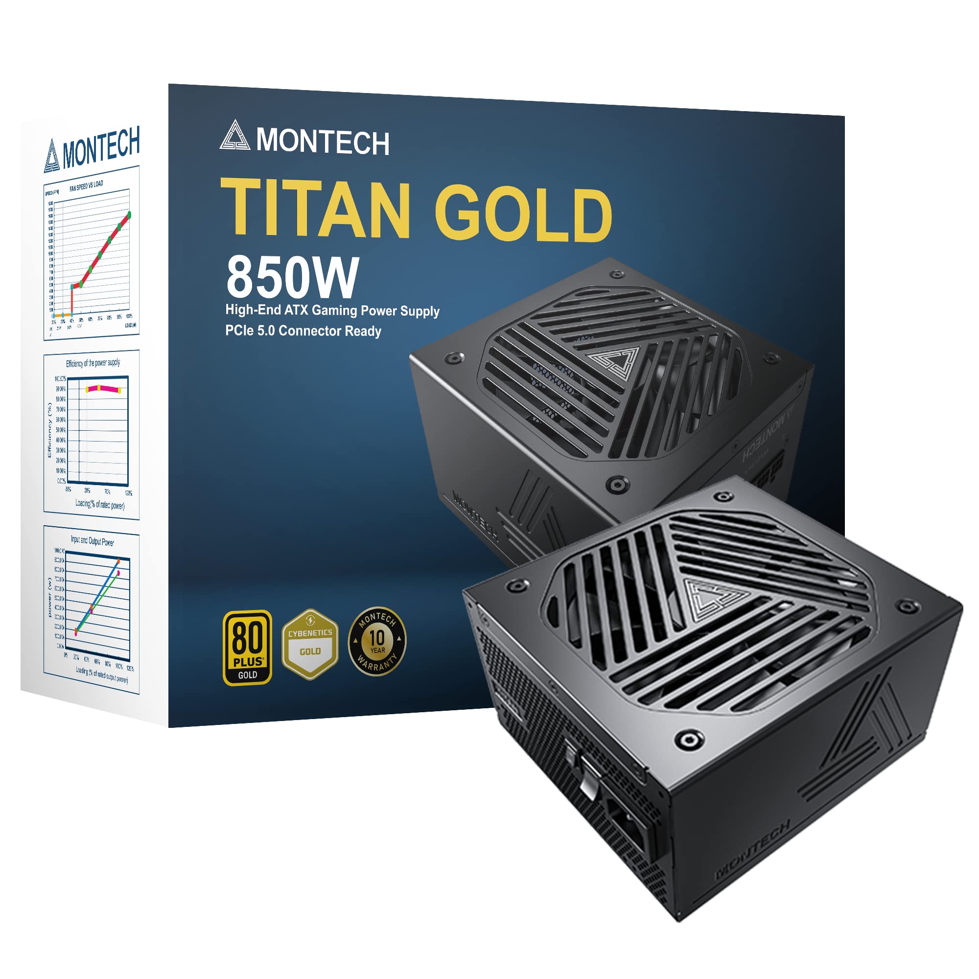 Montech Titan 850W - 80 PLUS & Cybenetics Gold, modular, PCIe 5.0-850 Watt