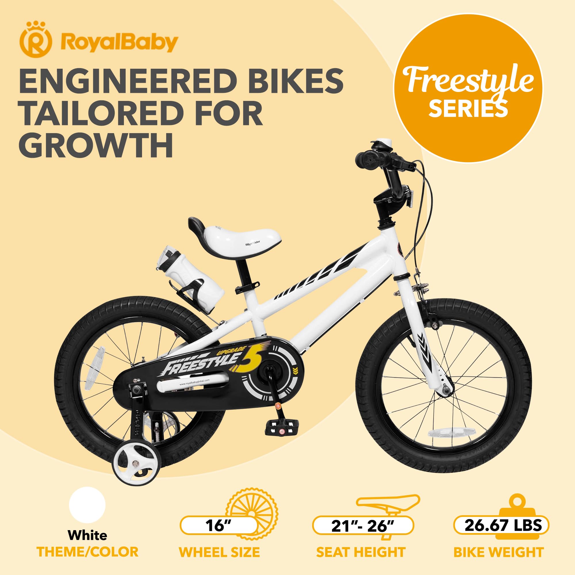 RoyalBaby Kids Bike, EZ Balance to Pedal, Dual Handbrake, 12-20 Inch | Ages 3-10 Years | Convertible Balance to Pedal Design | For Toddlers Boys Girls