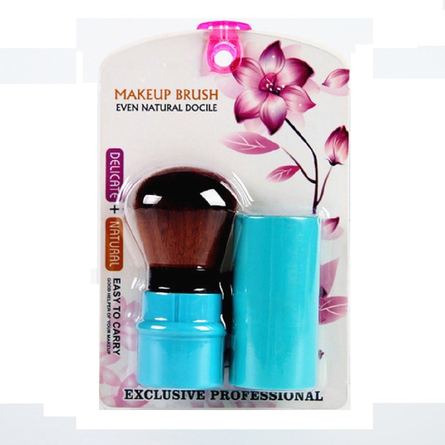 Retractable Face Blush Makeup Brush Sky Blue