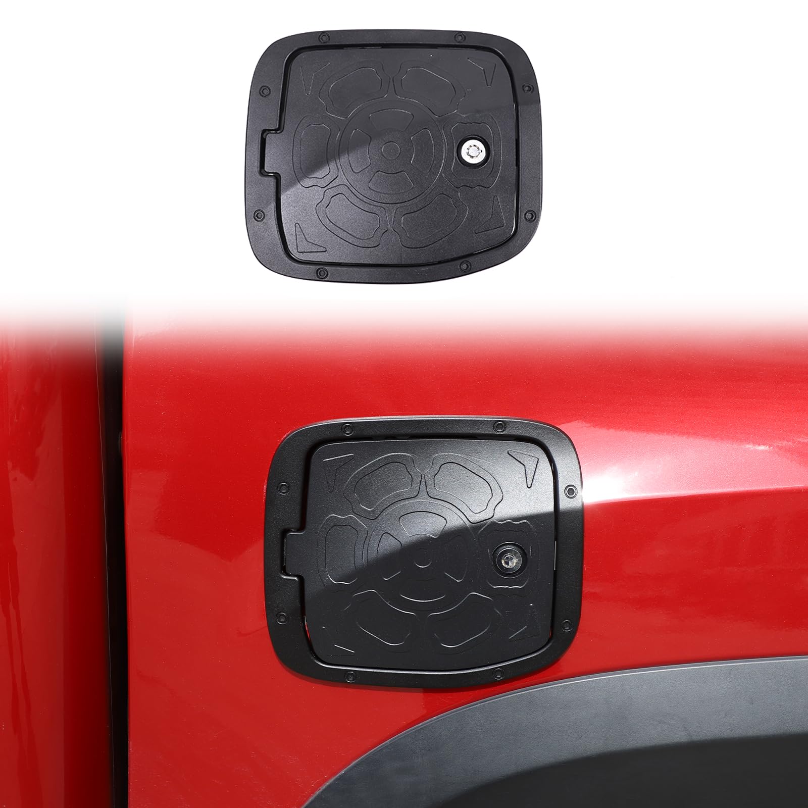 Photo 1 of HAPPYHORSE Fuel Tank Cap Replacement Anti-theft Lock Cap Compatible with Toyot@ Tacoma 2016-2022 Car Fuel Tank Gas Filling Cap Decoration, Gas Tank Door Cap with Lock accessories (style D)