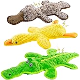 MAOOOOB No Stuffing Dog Squeak Toys-3 Pack Chew Toys for Small Medium Large Breed- Durable Puppy Teething Interactive to Keep Them Busy- Best Birthday Gift