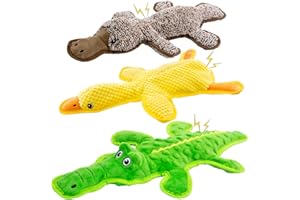 MAOOOOB No Stuffing Dog Squeak Toys-3 Pack Chew Toys for Small Medium Large Breed- Durable Puppy Teething Interactive to Keep Them Busy- Best Birthday Gift