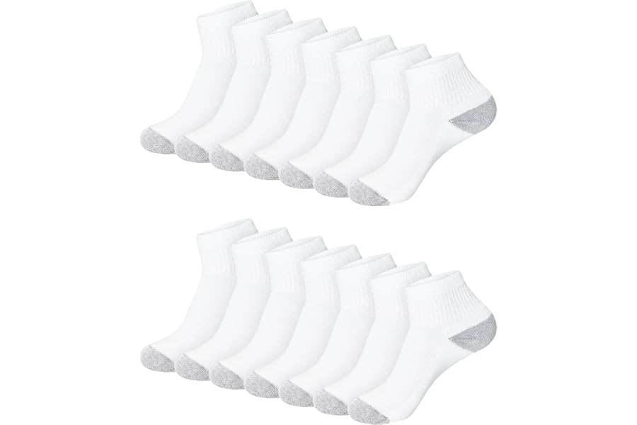 Hanes Women's Crew, Ankle, and No-Show Moisture-Wicking Cushioned Athletic Socks (14 Pack)
