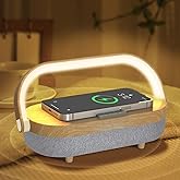 iGaur Nightstand Lamp with Wireless Charger,Unique Gifts for Women 4 in 1 Touch Bedside Lamp,Bluetooth Speaker Lamp,Portable Phone Holder,Dimmable LED Night Light Birthday Gifts for Her, Him, Mom,Dad