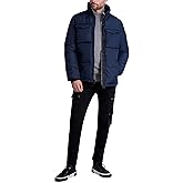 KARL LAGERFELD Men's Quilted Zip Out Hood Puffer Jacket