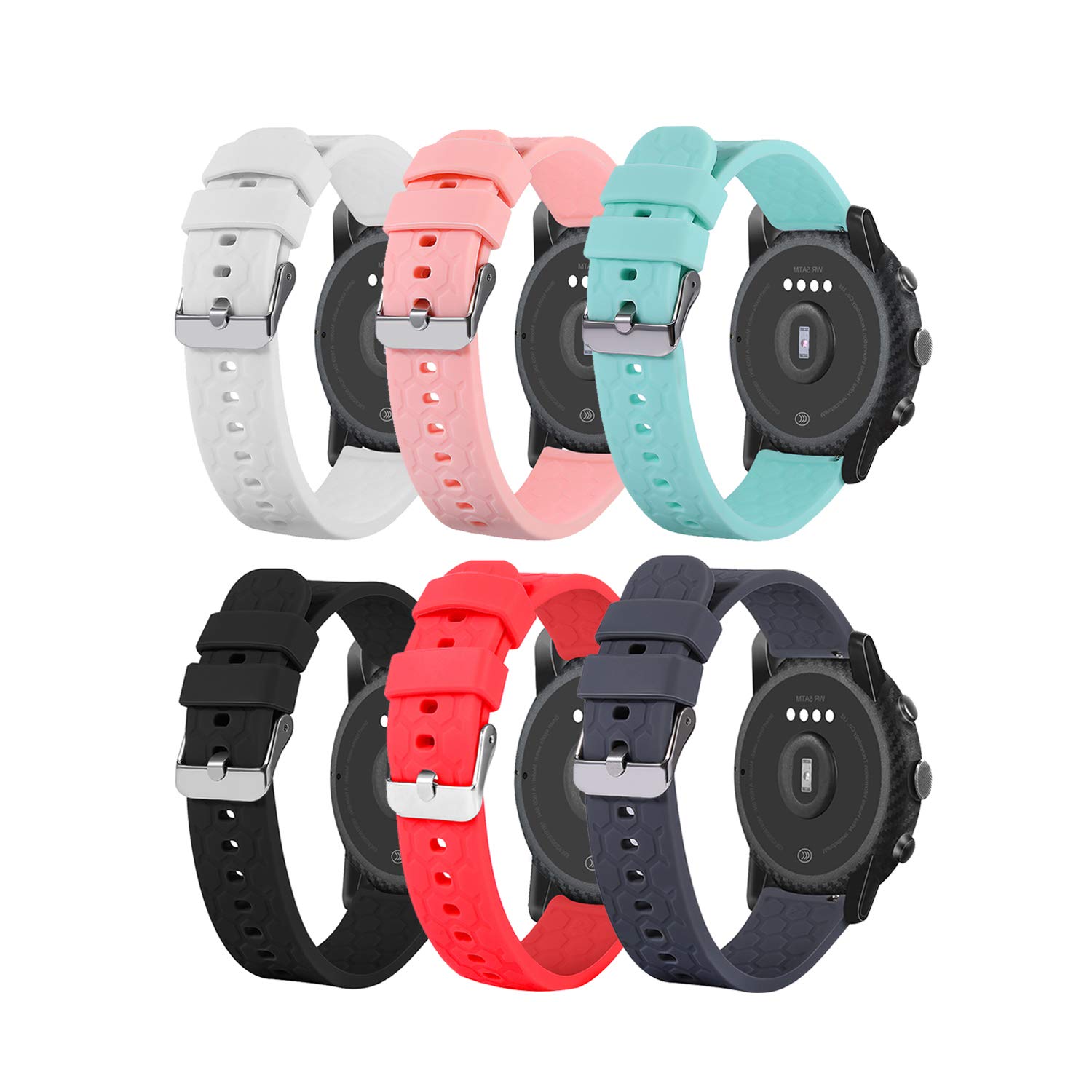 TenCloud Straps Compatible with Umidigi Uwatch 3/Willful/LIFEBEE/Letsfit/Letscom ID205L Strap, Soft Silicone Sport Adjustable Replacement Wristband Band Accessory for Uwatch3 Smartwatch (6 Colours)