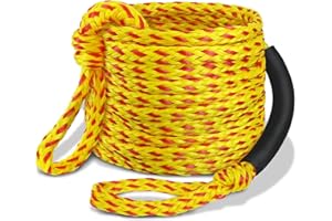 VORTEXAIN Boat Tow Rope 60ft 3-6K, Floating Ropes for Towable Tubes，Watersport Accessories
