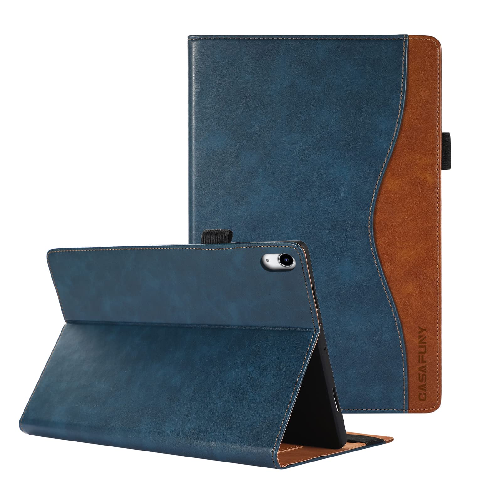 CASAFUNY Case for iPad 10th Generation 2022, Shockproof Protective Case with Card Slots Stand Cover, Blue — image 1