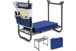 ikkle 838LB+ Capacity Garden Kneeler and Seat - Ultra Heavy Duty Stool Bench with Thick Soft Pad, Gift for Gardeners