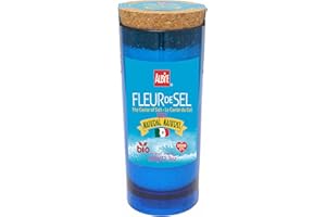 Fleur de Sel Organic Artisanal Natural, Low Sodium (12%), Unbreakable Glass with 12.35oz(350g), Enhances the Taste of Foods. 