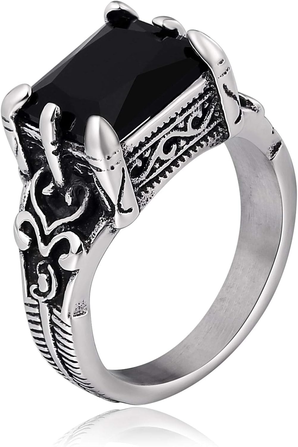 Beglie Ringe Herren Schmuck Edelstahl Ringe Herren Federmuster ...