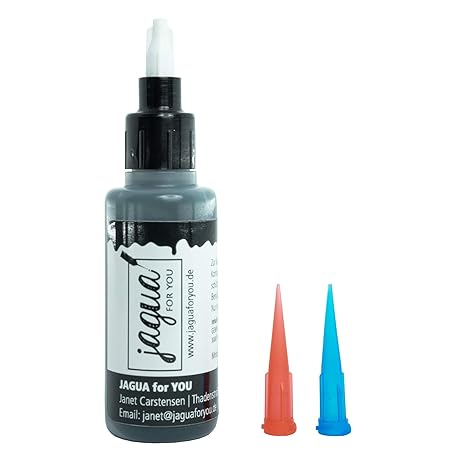 JAGUA - Gel f. temporäre Tattoos, 20 ml, verträglicher als Henna Tattoo Farbe. Für Fake Tattoo in schwarz-blau. Designe dein Festival Gadget. Als Tattoo für Kinder geeignet | bis zu 2 Wochen sichtbar