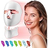 Red Light Therapy Mask for Face & Neck, LED Face Light Therapy,USB C Rechargeable,Infrared Mask for Home Working Travel Yoga (Blush)