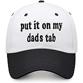 Put It On My Dads Tab Hat, Funny Vintage Trucker Hats Adjustable Cap for Men Women Classic Baseball Cap