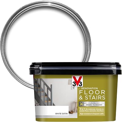 V33 Renovation Floor & Stairs Paint White Satin 2 L Removable Undercoat
