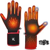 Savior Heated Glove Liners,Electric Heated Thin Gloves with Remaining Power Display,Rechargeable Hand Warmers,Suitable for Winter Driving,Ski,Running,Cycling, Hunting