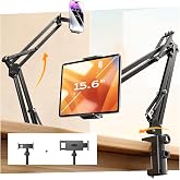 LISEN Tablet Stand iPad Holder Desk Mount, Kindle Accessories Tablet Holder | [Ultra Sturdy 2 Clamps] iPad Holder for Tablet Holder Mount Desk Accessories for Men fits iPad Air, iPhone, 4-15.6" Device
